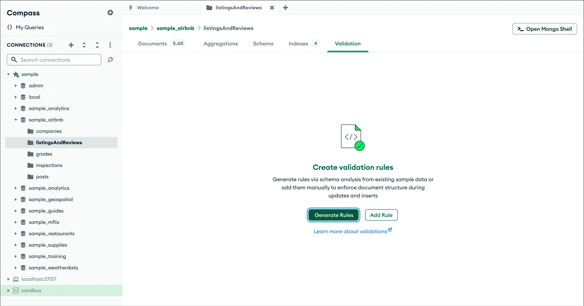 Validation view