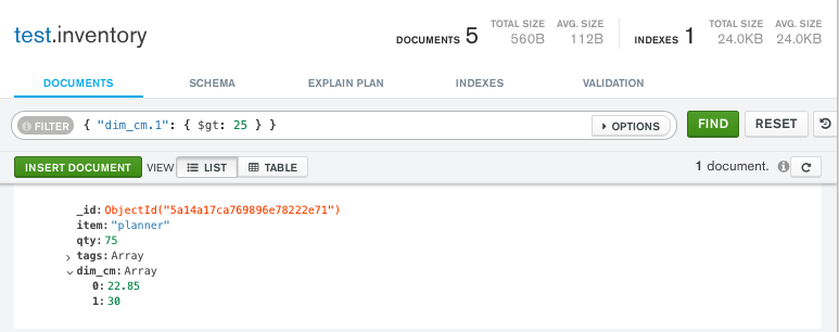 Query array by index