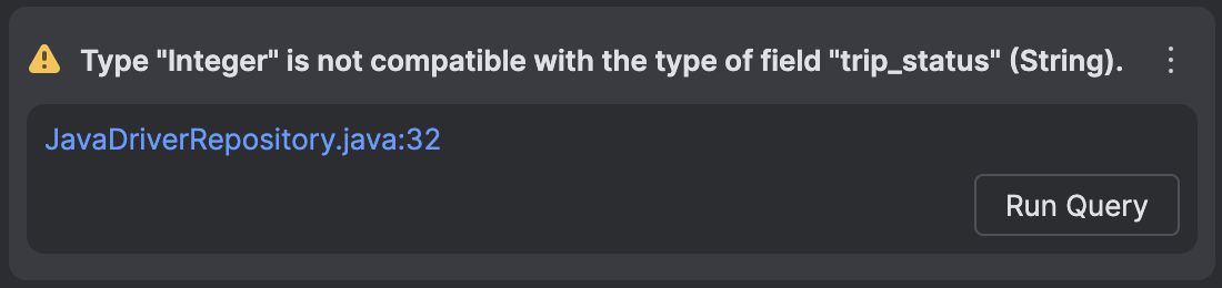 Type Validation Warning